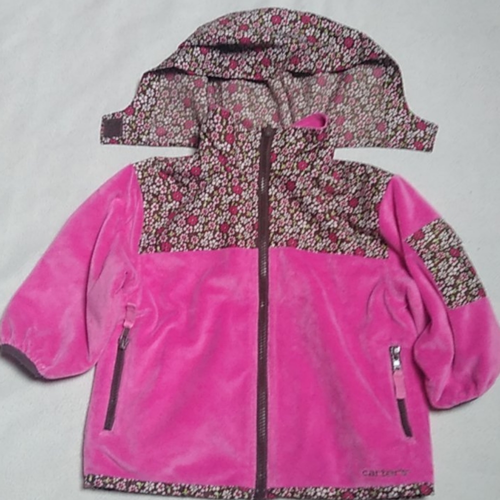 Carters Pink Zip Fleece Jacket Girls Size Small